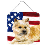 Caroline'S Treasures Cairn Terrier Patriotic Metal Print, 6H X 6W, Usa American Flag