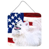 Caroline'S Treasures Samoyed Patriotic Metal Print, 6H X 6W, Usa American Flag