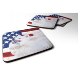 Caroline'S Treasures Samoyed Patriotic Decorative Coasters, Multicolor