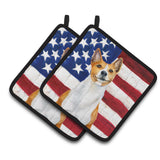 Caroline'S Treasures Basenji Patriotic Decorated Pot Holder, 7.5H X 7.5W, Usa American Flag