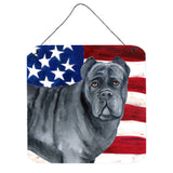 Caroline'S Treasures Cane Corso Patriotic Metal Print, 6H X 6W, Usa American Flag