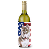 Caroline'S Treasures Siberian Husky Grey Patriotic Decorative Bottle Hugger, 750Ml, Multicolor