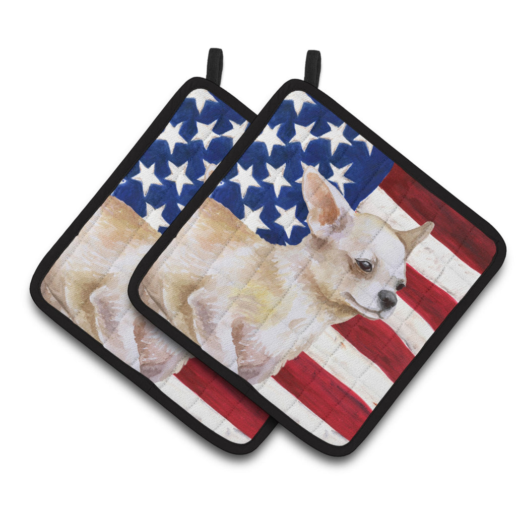 Caroline'S Treasures Chihuahua Leg Up Patriotic Decorated Pot Holder
