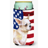 Caroline'S Treasures Chihuahua Leg Up Patriotic Decorative Can Hugger, Tall Boy, Multicolor
