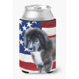 Caroline'S Treasures Newfoundland Puppy Patriotic Decorative Can Hugger, Multicolor