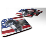 Caroline'S Treasures Newfoundland Puppy Patriotic Decorative Coasters, Multicolor