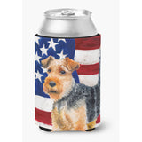 Caroline'S Treasures Welsh Terrier Patriotic Decorative Can Hugger, Multicolor