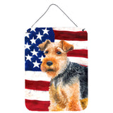 Caroline'S Treasures Welsh Terrier Patriotic Metal Print, 16 X 12, Multicolor