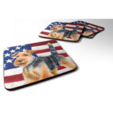 Caroline'S Treasures Welsh Terrier Patriotic Decorative Coasters, Multicolor
