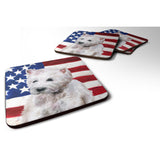Caroline'S Treasures Westie Patriotic Decorative Coasters, Multicolor