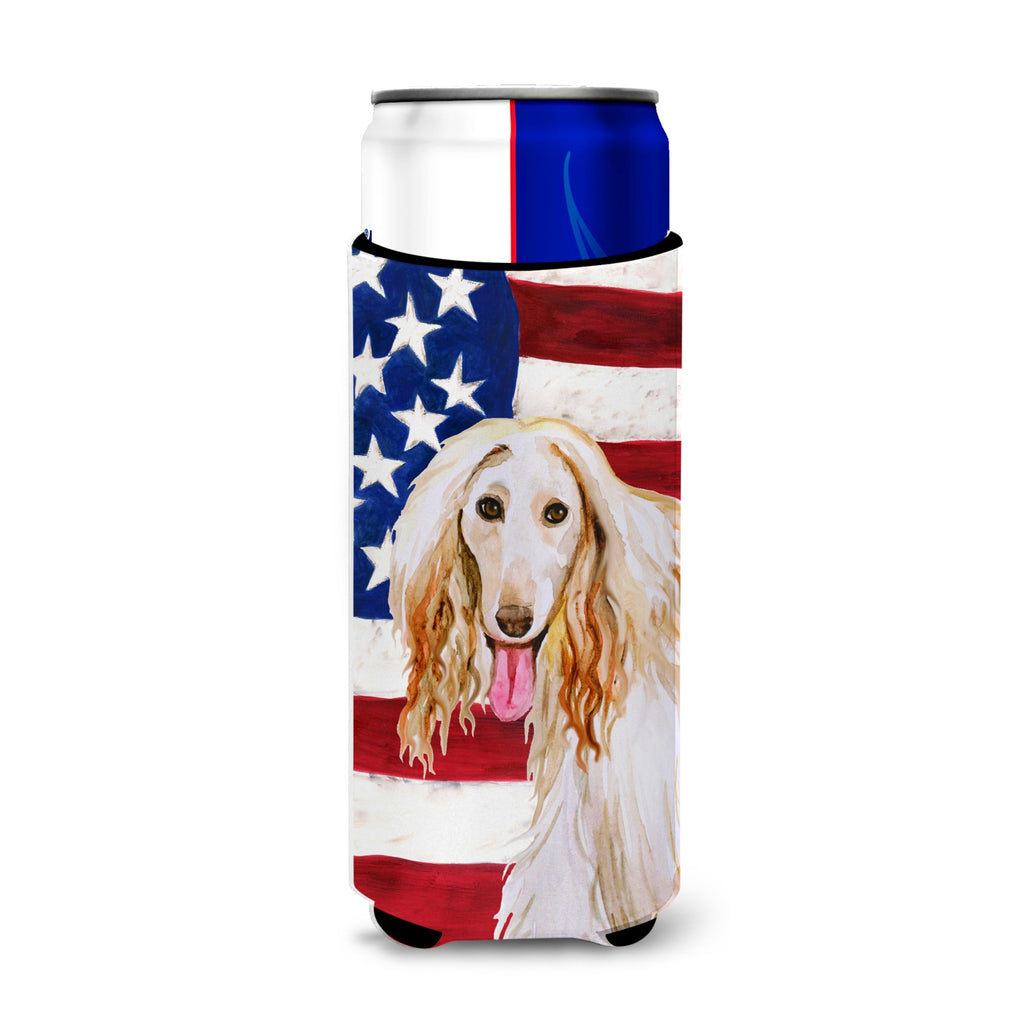 Afghan Hound Patriotic Decorative Can Hugger, Slim