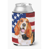 Caroline'S Treasures Basset Hound Patriotic Decorative Can Hugger, Multicolor