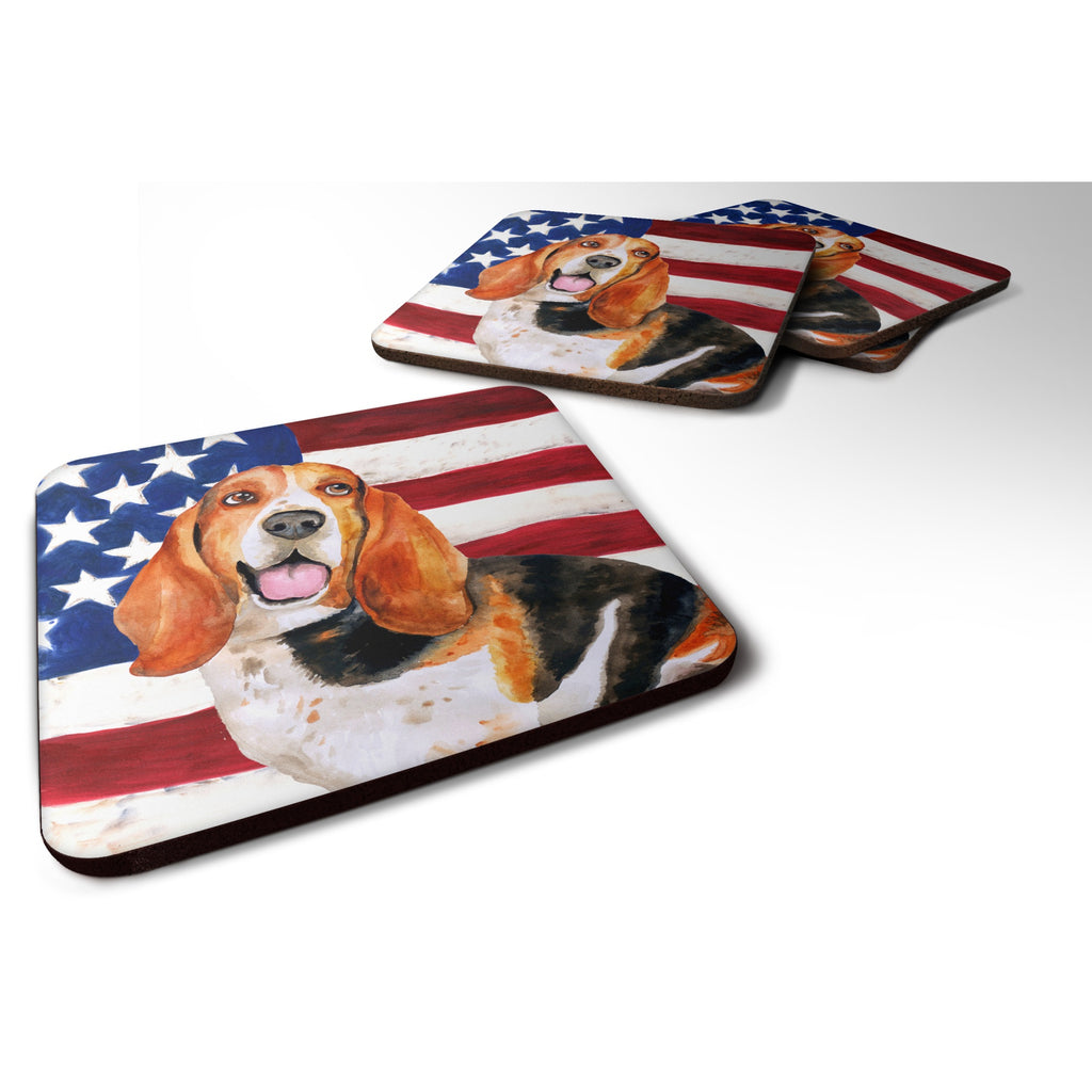 Caroline'S Treasures Basset Hound Patriotic Decorative Coasters - Thumbnail 2