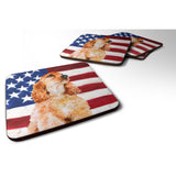 Caroline'S Treasures Cocker Spaniel Patriotic Decorative Coasters, Multicolor