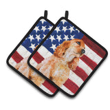 Caroline'S Treasures Cocker Spaniel Patriotic Decorated Pot Holder, 7.5H X 7.5W, Usa American Flag