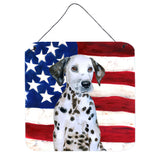 Caroline'S Treasures Dalmatian Puppy Patriotic Metal Print, 6H X 6W, Usa American Flag