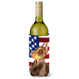 Caroline'S Treasures Doberman Pinscher Patriotic Decorative Bottle Hugger, 750Ml, Multicolor