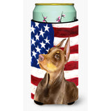 Caroline'S Treasures Doberman Pinscher Patriotic Decorative Can Hugger, Tall Boy, Multicolor
