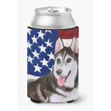 Caroline'S Treasures Siberian Husky #2 Patriotic Decorative Can Hugger, Multicolor