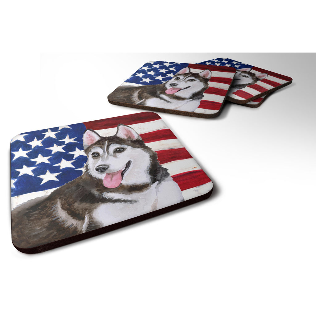 Caroline'S Treasures Siberian Husky Grey Patriotic Decorative Coasters - Thumbnail 2