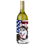 Caroline'S Treasures Siberian Husky #2 Patriotic Decorative Bottle Hugger, 750Ml, Multicolor