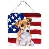 Caroline'S Treasures Jack Russell Terrier #2 Patriotic Metal Print, 6H X 6W, Usa American Flag