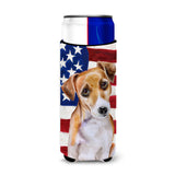 Caroline'S Treasures Jack Russell Terrier #2 Patriotic Decorative Can Hugger, Slim, Multicolor