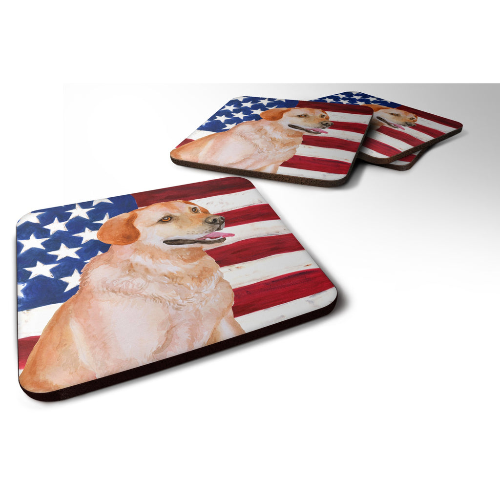 Caroline's Treasures Golden Retriever Patriotic Decorative Coasters
