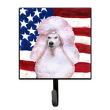 Caroline'S Treasures White Standard Poodle Patriotic Wall Hook, Small, Multicolor