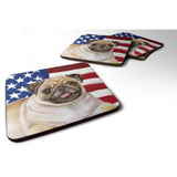 Caroline'S Treasures Fawn Pug Patriotic Decorative Coasters, Multicolor