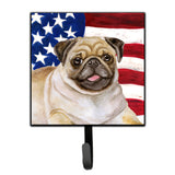 Caroline'S Treasures Fawn Pug Patriotic Wall Hook, Small, Multicolor