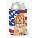 Caroline'S Treasures Tibetan Mastiff Patriotic Decorative Can Hugger, Multicolor