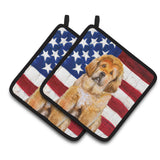 Caroline'S Treasures Tibetan Mastiff Patriotic Decorated Pot Holder, 7.5H X 7.5W, Usa American Flag