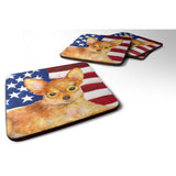 Caroline'S Treasures Toy Terrier Patriotic Decorative Coasters, Multicolor