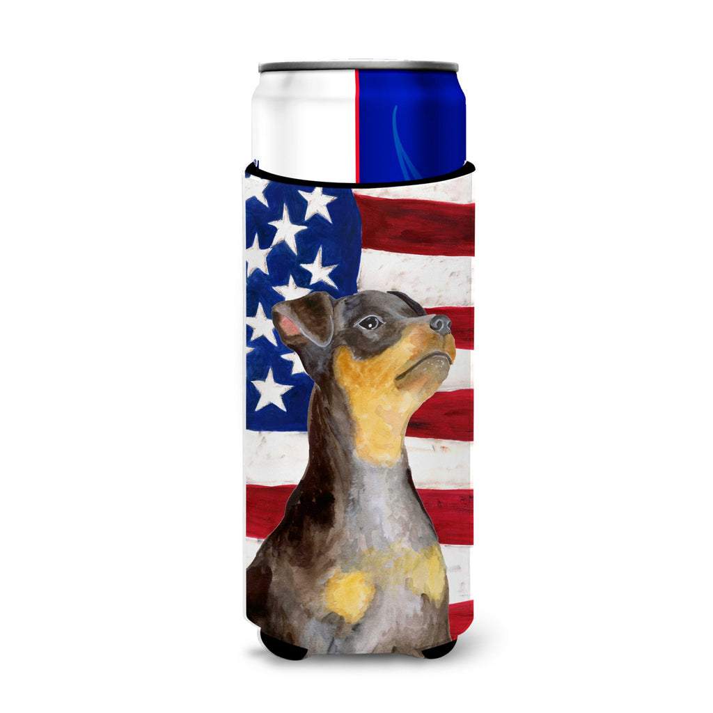 Caroline'S Treasures Miniature Pinscher Patriotic Decorative Bottle Hugger