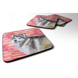 Caroline'S Treasures Alaskan Malamute Love Decorative Coasters, Multicolor