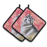 Caroline'S Treasures Alaskan Malamute Decorated Pot Holder, 7.5H X 7.5W, Love Is A Dog