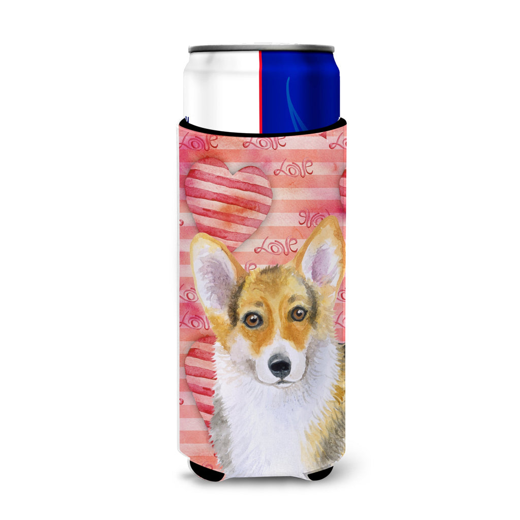 Caroline'S Treasures Pembroke Corgi Love Decorative Can Hugger, Slim