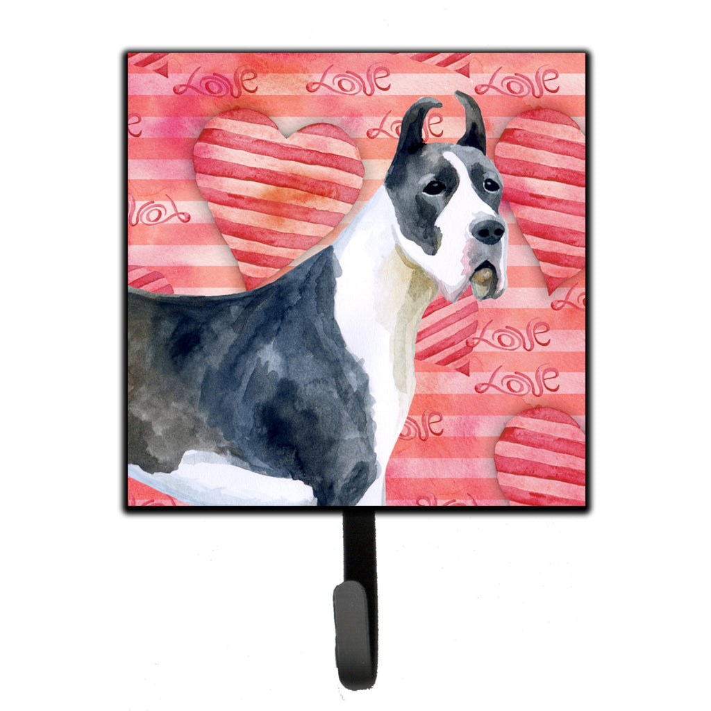 Caroline's Treasures Harlequin Dane Love Wall Hook, Small
