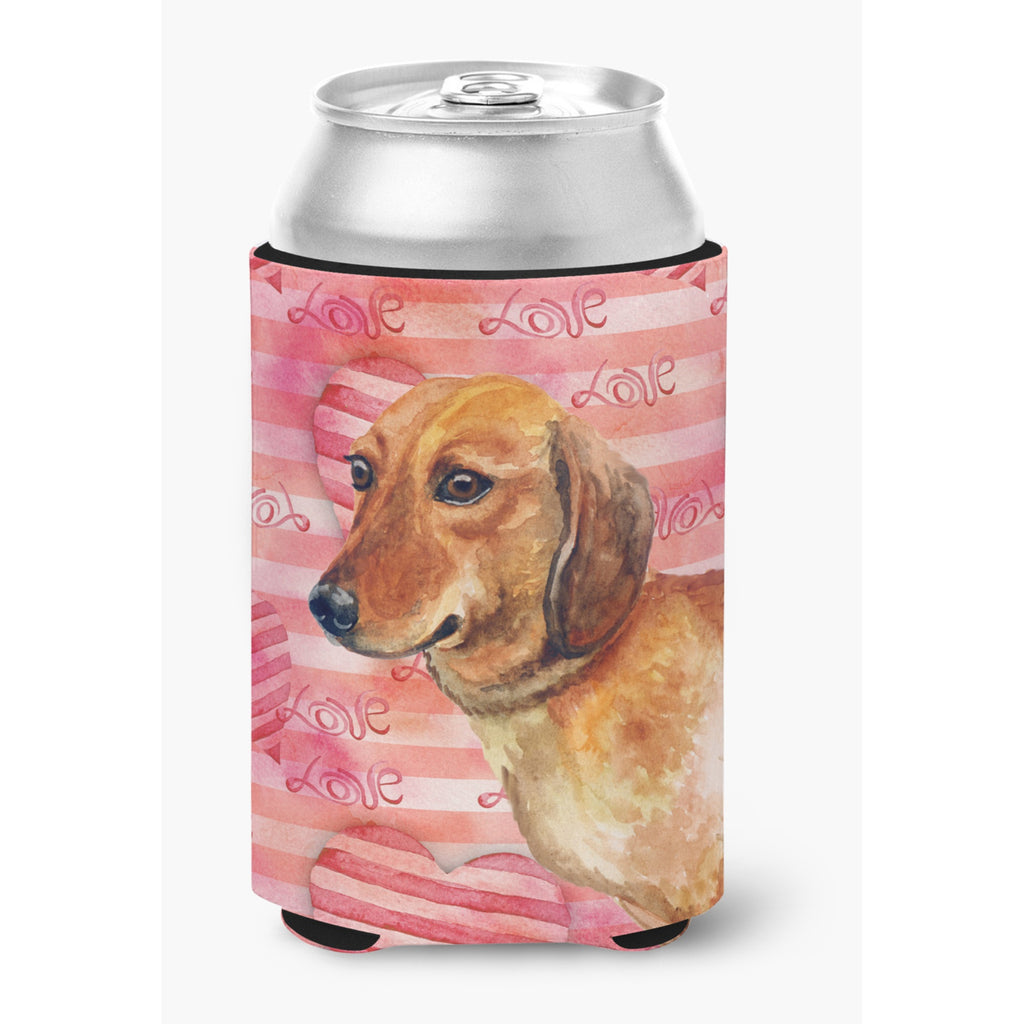 Caroline'S Treasures Black And Tan Dachshund Love Decorative Can Hugger, Slim - Thumbnail 2