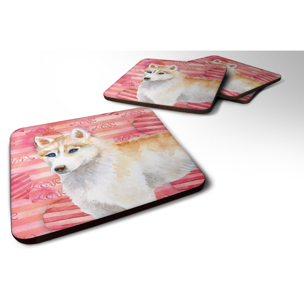 Caroline'S Treasures Siberian Husky Love Decorative Coasters