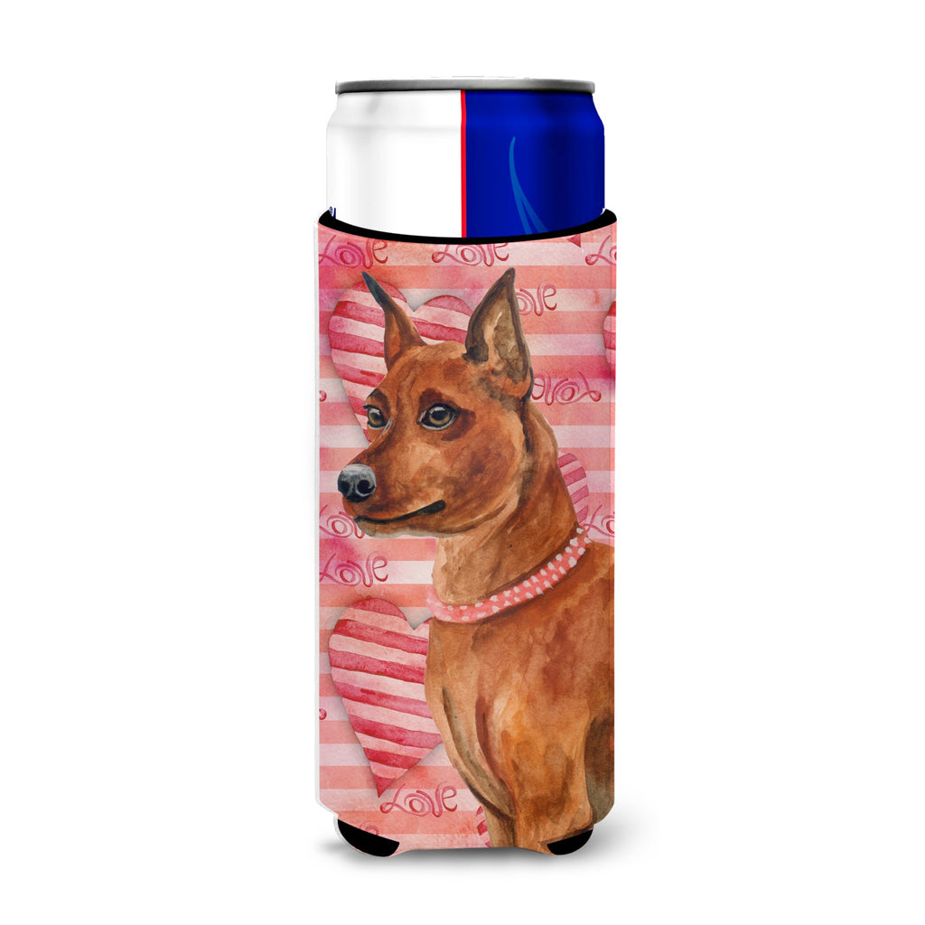 Caroline'S Treasures Miniature Pinscher Love Decorative Can Hugger, Slim