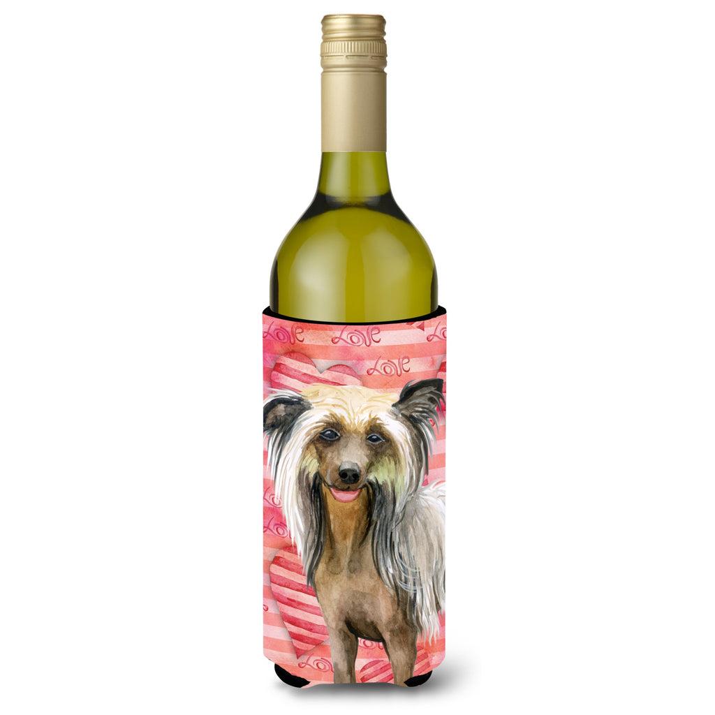 Chinese Crested Love Decorative Bottle Hugger