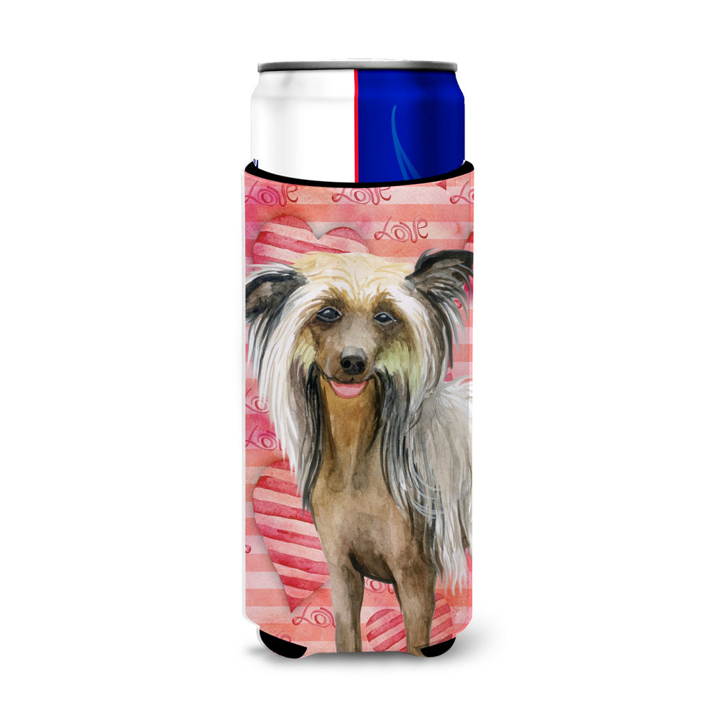Chinese Crested Love Decorative Can Hugger, Slim