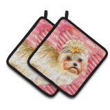 Caroline'S Treasures Morkie Decorated Pot Holder, 7.5H X 7.5W, Love Is A Dog