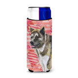 Caroline'S Treasures American Akita Love Decorative Can Hugger, Slim, Multicolor