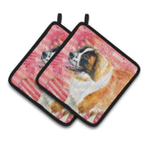Caroline'S Treasures Saint Bernard Decorated Pot Holder, 7.5H X 7.5W, Love Is A Dog