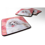 Caroline'S Treasures Medium White Poodle Love Decorative Coasters, Multicolor