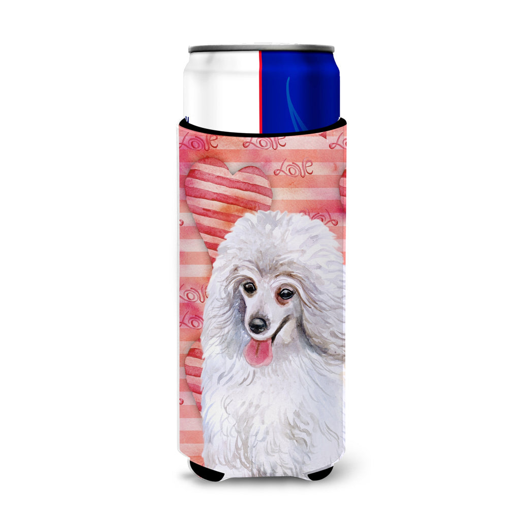 Caroline's Treasures Medium White Poodle Love Decorative Bottle Hugger - Thumbnail 2