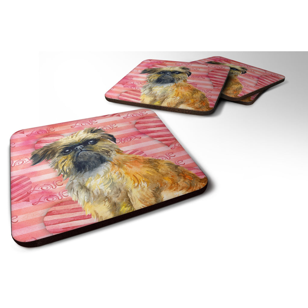 Caroline'S Treasures Brussels Griffon Love Decorative Coasters